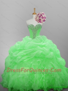 Affordable Beaded Quinceanera Dresses in Organza for 2015
