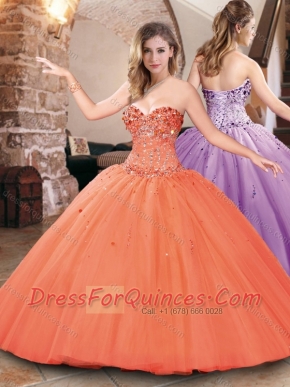 Hot Sale Big Puffy Tulle Beaded Bodice Sweet 16 Dress