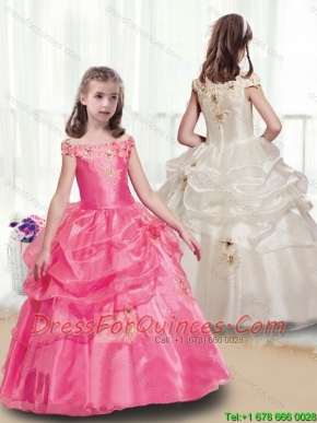 2015  Fall Adorable Off the Shoulder Mini Quinceanera Dresses with Appliques