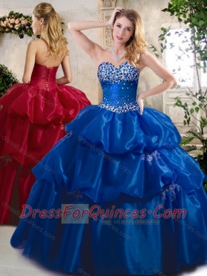 Lovely Ball Gown Sweet 16 Dresses with Beading and Pick Ups