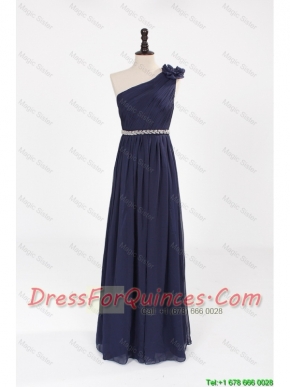 Cheap Comfortable Empire Asymmetrical Beaded Prom Dresses with Belt