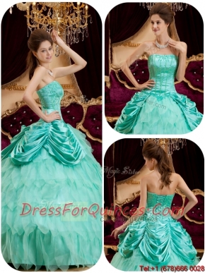 Wholesale Ball Gown Strapless Ruffles Quinceanera Dresses for 2016