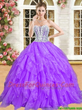 Classical Really Puffy Quinceanera Dress with Ruffles and Beading