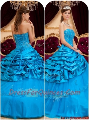 Classical Strapless Quinceanera Gowns with Appliques and Beading