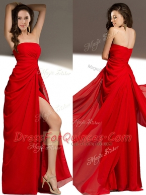 Most Popular Sleeveless Ruching Zipper Prom Dresses