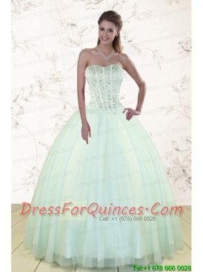 2015 Light Blue Fast Delivery Quinceanera Dresses with Beading