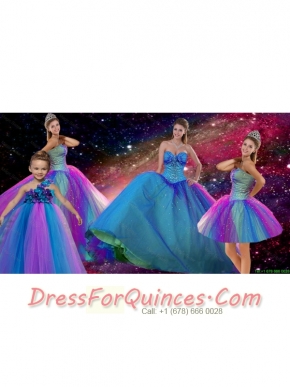 Popular Beaded Multi Color Quinceanera Dresses and Elegant Sweetheart Prom Dresses and Cute One Shoulder Little Girl Dresses