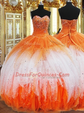 Smart Multi-color Sweetheart Lace Up Beading and Ruffles 15 Quinceanera Dress Sleeveless
