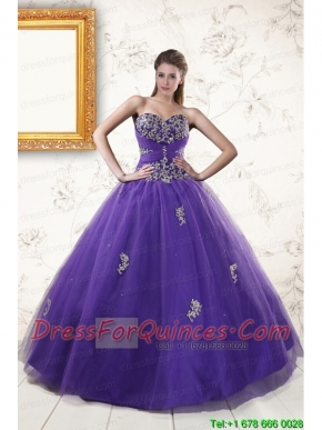 New Arrival Purple Quinceanera Dresses with Appliques and Beading