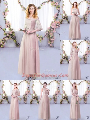 Custom Fit Off The Shoulder Half Sleeves Tulle Dama Dress Lace and Belt Side Zipper