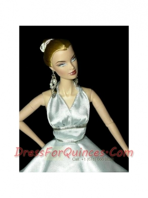 Perfect Party Dress To Barbie Doll Dress With Beading and Light Blue
