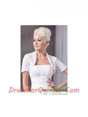 2014 White Short Sleeves Chiffon Jacket