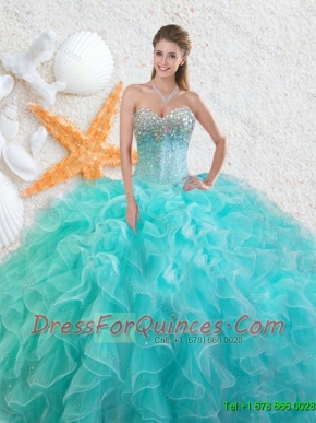 Popular Sweetheart 2016 Quinceanera Dresses in Aqua Blue