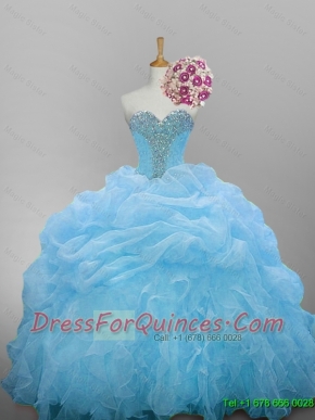 2015 Romantic Sweetheart Quinceanera Dresses with Beading and Ruffled Layers