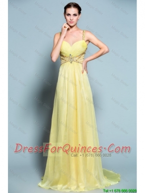 Popular Empire Straps Prom Dresses with Beading