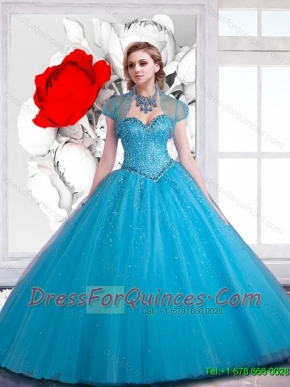 2016 New Style Sweetheart Ball Gown Beaded Sweet 15 Dresses