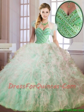 Cheap Beading and Ruffles Quinceanera Dresses in Multi Color