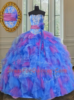 Excellent Floor Length Ball Gowns Sleeveless Multi-color Sweet 16 Dress Lace Up