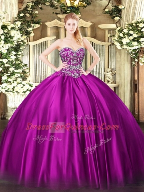 Fancy Sleeveless Lace Up Floor Length Beading Quinceanera Dresses