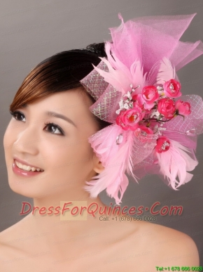 Pink Tulle Feather Gorgeous Special Occasion Fascinators