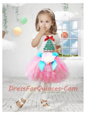 Tulle Scoop A-Line Mini-length Little Girl Dresses with Bowknot