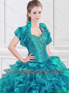 New Style Beaded and Ruffles Sweet 16 Dresses with Halter Top