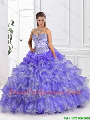 Discount Ruffled Layers Sweetheart Quinceanera Gowns in Lavender
