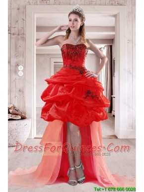 2015 Pretty Sweetheart Junior Dresses with Embroidery and Ruffles