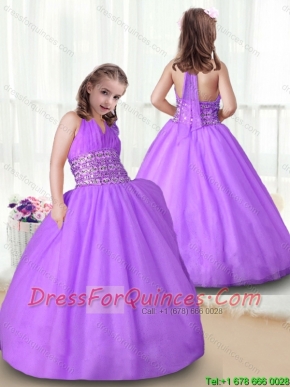 Fashionable Halter Top Little Girl Pageant Gowns with Beading 133.26