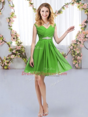 Adorable Sleeveless Chiffon Zipper Quinceanera Court of Honor Dress for Wedding Party