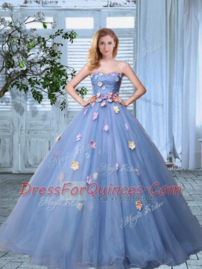 Fashionable Organza Sleeveless Floor Length Quinceanera Dress and Appliques