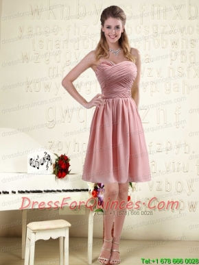 Fitted Sweetheart Empire Chiffon Prom Dresses with Ruching