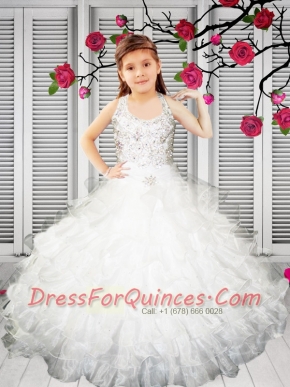 2014 Pretty Ball Gown Halter Beading Little Girl Pageant Dress