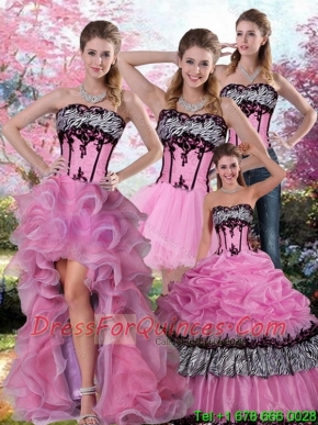 Zebra Best Printed Multi Color Quinceanera Dress with Pick Ups and Appliques