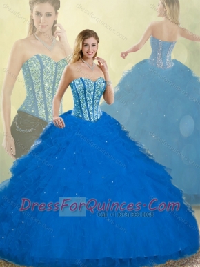 Fall Elegant Detachable Sweet 16 Dresses with Ruffles and Beading