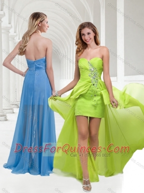 Classical Chiffon Beaded Yellow Green Long Prom Dress with Empire