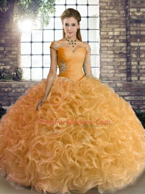 Super Sleeveless Beading Lace Up Quince Ball Gowns