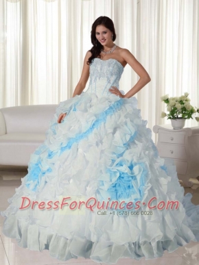 White New Styles Ball Gown Sweetheart With Court Train And Appliques Quinceanera Dress