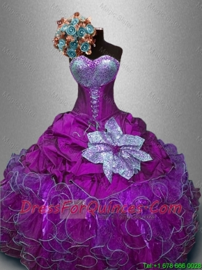 Discount Sweetheart Quinceanera Gowns with Sequins