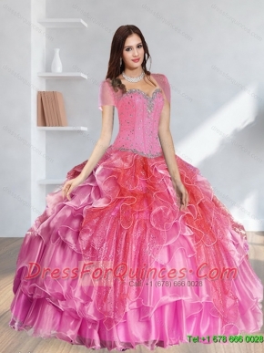 New Styles Beading Quinceanera Dresses in Multi Color for 2015
