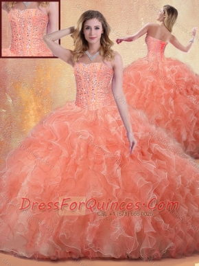 Beautiful Ball Gown Sweet 16 Gowns with Beading and Ruffles