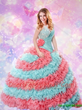 Popular Sweetheart Quinceanera Dresses with Beading and Ruffles for 2016