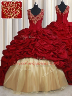 Enchanting Sleeveless Sweep Train Beading and Appliques and Pick Ups Lace Up Quinceanera Dresses