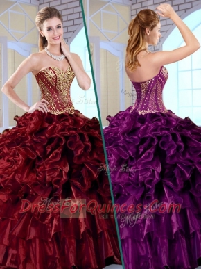 Wonderful Ball Gown Sweetheart Sweet 16 Dresses with Ruffles and Appliques