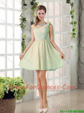Custom Made A Line One Shoulder Lace Junior Dresses