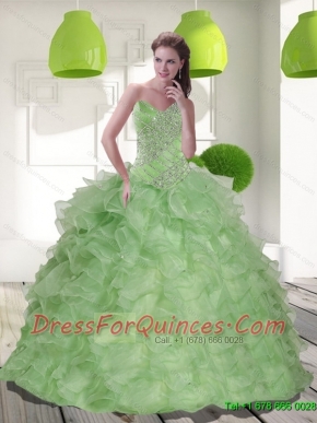 2016 Elegant Sweetheart Quinceanera Dress with Beading and Ruffles