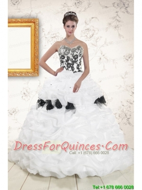 Hot White Sweet 15 Dresses with Pick Ups and Hand Made Flowers