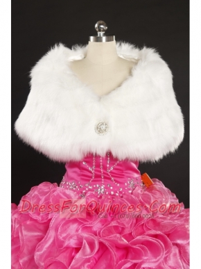 2015 Luxurious Rabbit Fur Party Wraps in White