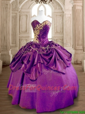 Latest Eggplant Purple Quinceanera Dress with Beading and Ruffles