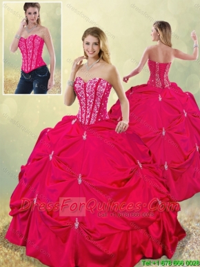 Perfect Sweetheart Beading Detachable  Quinceanera Gowns in Hot Pink